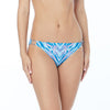 Carmen Marc Valvo Reflections Surf Blue Camo Strappy Bikini Bottom - eSunWear.com