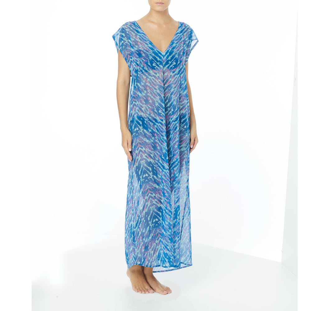
                      
                        Carmen Marc Valvo Reflections Surf Blue Maxi Caftan Camo Cover Up - eSunWear.com
                      
                    
