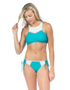 Hobie Women's Seagreen Keep The Piece Lace Up Hipster Bikini Bottom - eSunWear.com