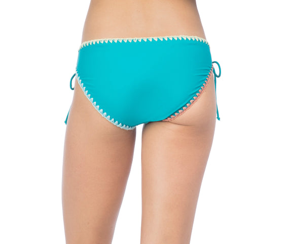 Hobie Women's Seagreen Keep The Piece Lace Up Hipster Bikini Bottom - eSunWear.com