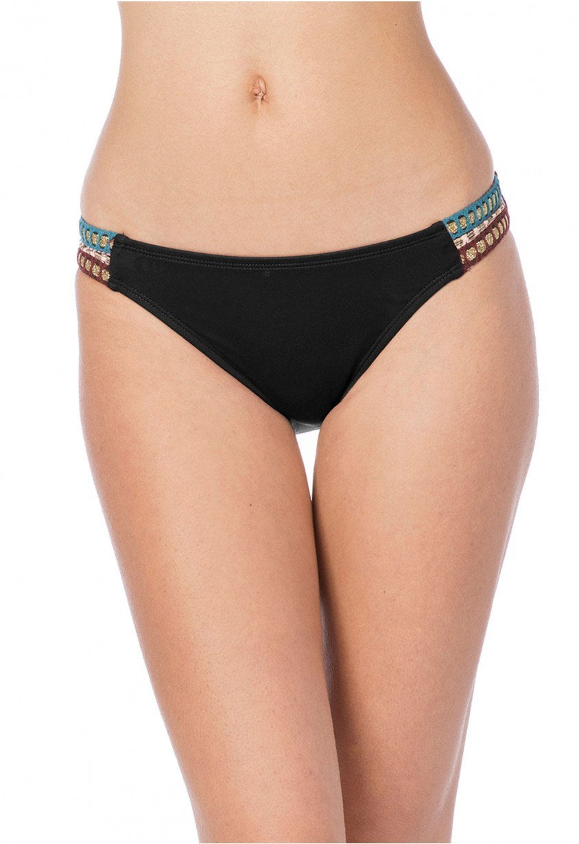 La Blanca Running Stitch Hipster Bikini Bottom Black