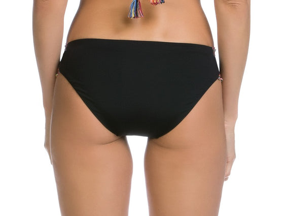 Becca By Rebecca Virtue Mardi Gras Black Tab Side Hipster Bikini Bottom - eSunWear.com