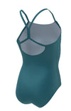 Nike Swim Girls' Polyester Cut-Out Tank One Piece Bright Spruce