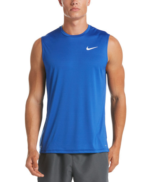 Nike Swim Men's Solid Sleeveless Hydroguard Swim Shirt Game Royal