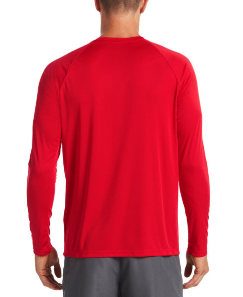 Nike Swim Men's Solid Long-Sleeve Hydroguard Swim Shirt University Red