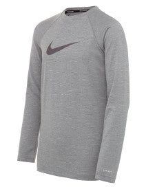 Nike Swim Boys' Long-Sleeve Hydroguard Swim Shirt Particle Grey