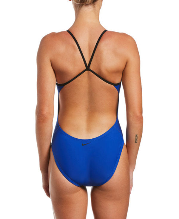 Nike Swim Women's Logo Cutout One Piece Hyper Royal