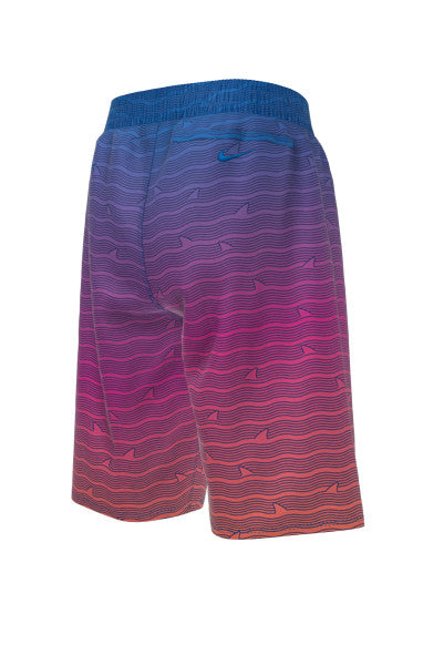 Nike Swim Boys' Shark Stripe Breaker 8" Volley Shorts Photo Blue