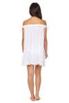 Bleu Rod Beattie Gypset Off the Shoulders Tunic Dresss Cover Up White - eSunWear.com