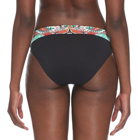 Skye Vivi Black Mid Waist Fold Over Bikini Bottom