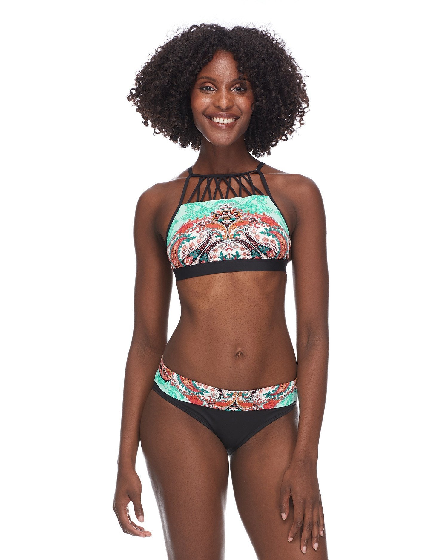 High neck crop bikini top online