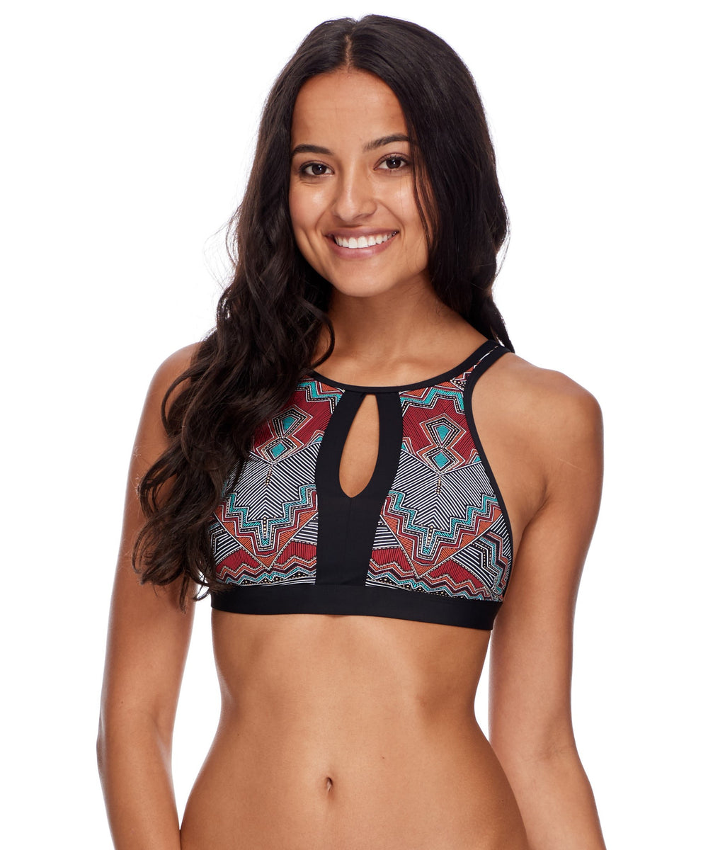 Skye Itzel Mercedes High Neck Crop Bikini Top