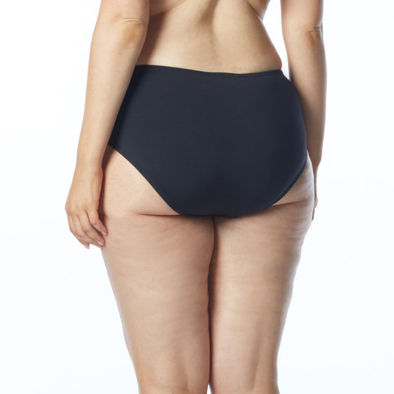 Coco Reef Plus Size Classic Solids Black High Waist Bikini Bottom - eSunWear.com