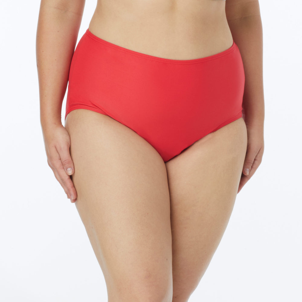 Coco Reef Plus Size Classic Solids Lava Coral High Waist Bikini Bottom - eSunWear.com