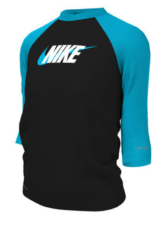  Nike Swim Girls' Logo Short Sleeve Hydroguard Black
